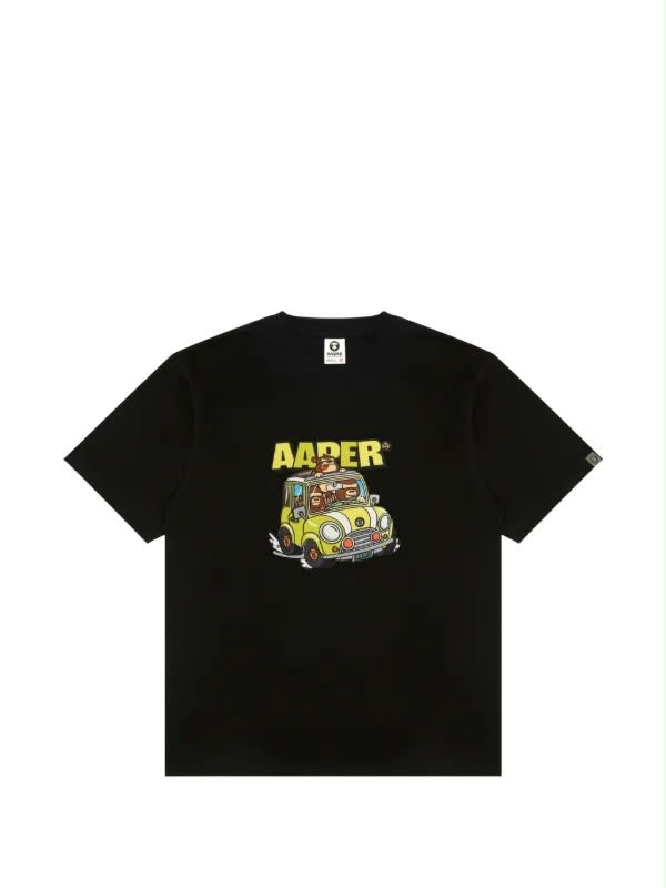 AAPEUNVS graphic bus tee Black
