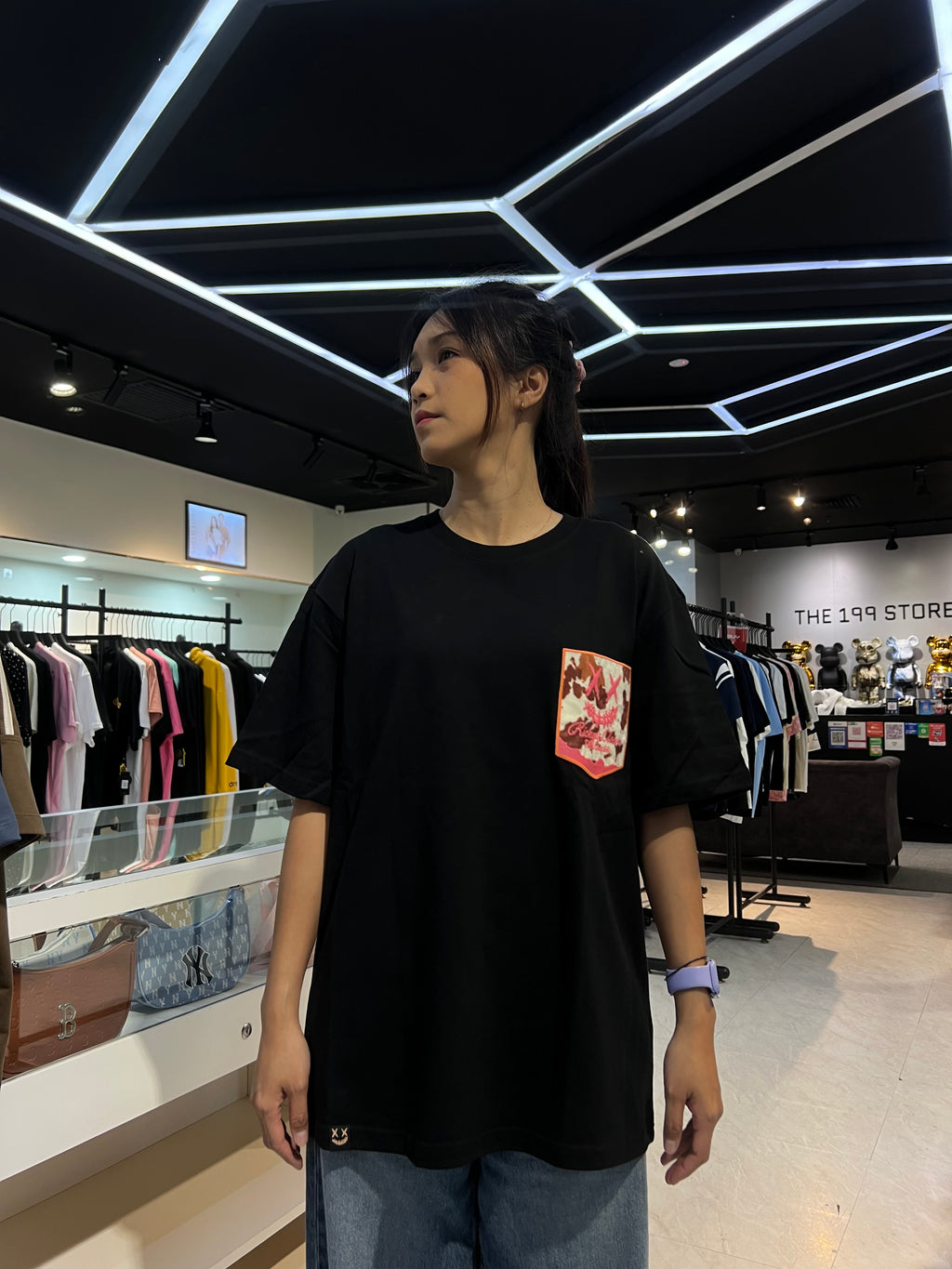 RICKYISCLOWN POCKET COW TEXTURED CLOWN TEE BLACK