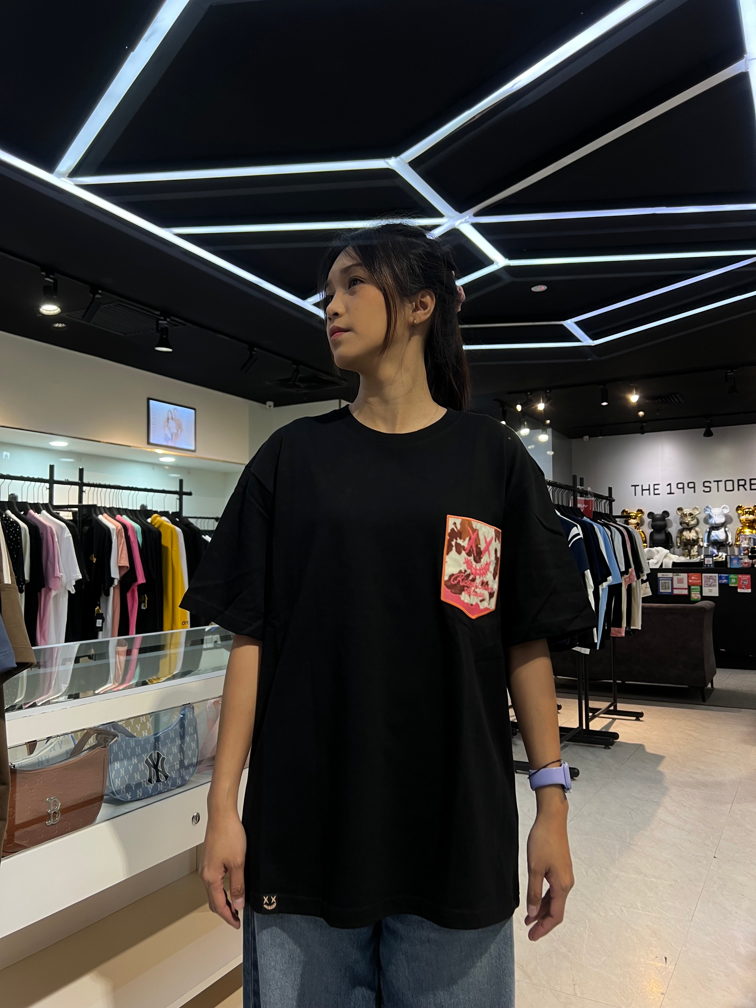 RICKYISCLOWN POCKET COW TEXTURED CLOWN TEE BLACK