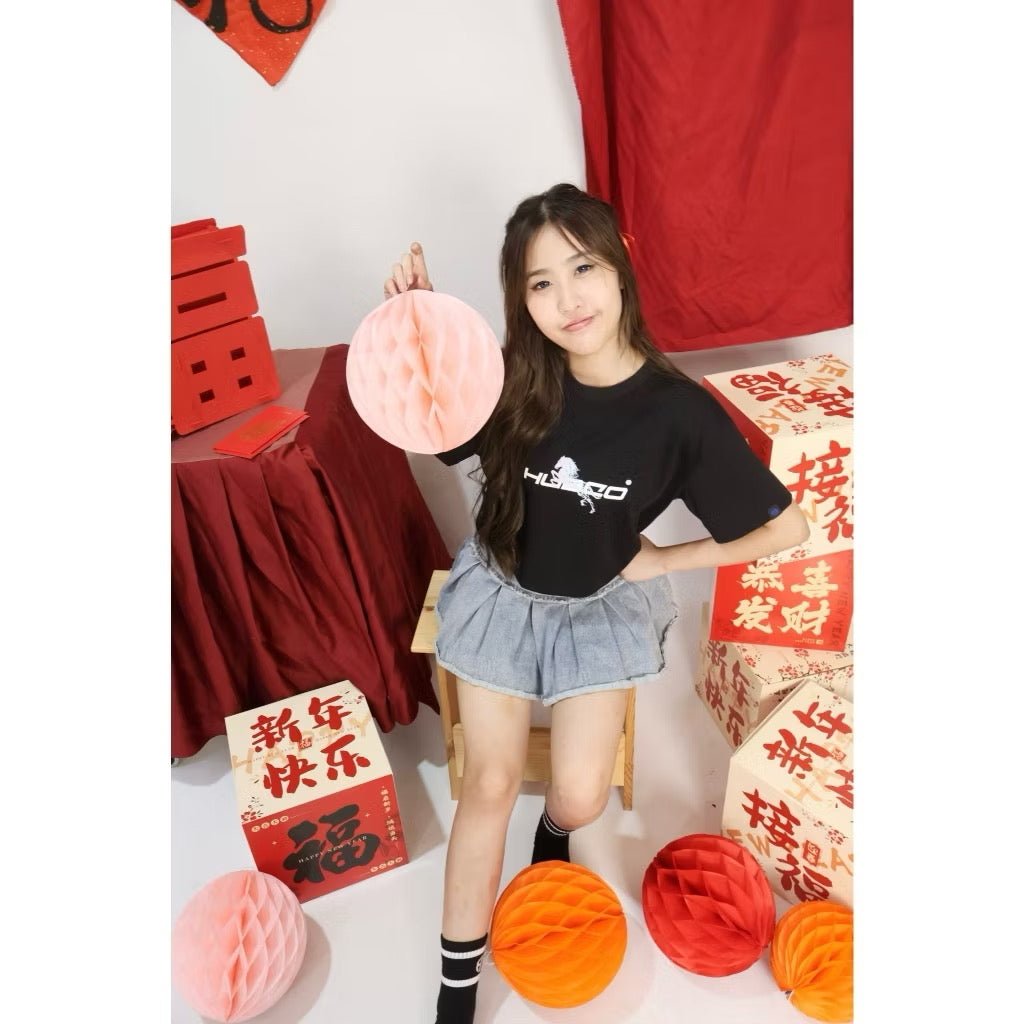 HUBCO FORTUNE STALLION CROP TOP BLACK