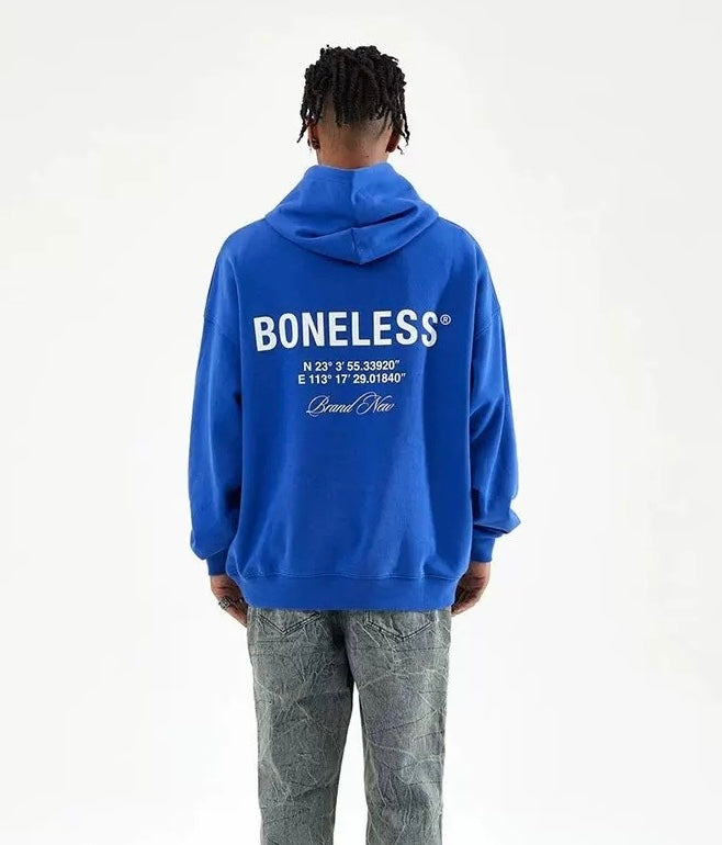 BONELESS GEOGRAPHIC HOODIE BLUE
