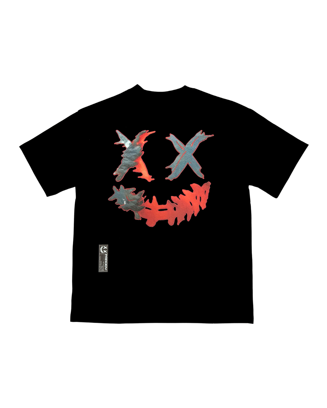 PARODY SMILEY FACE DESIGN 056 BLACK T SHIRT