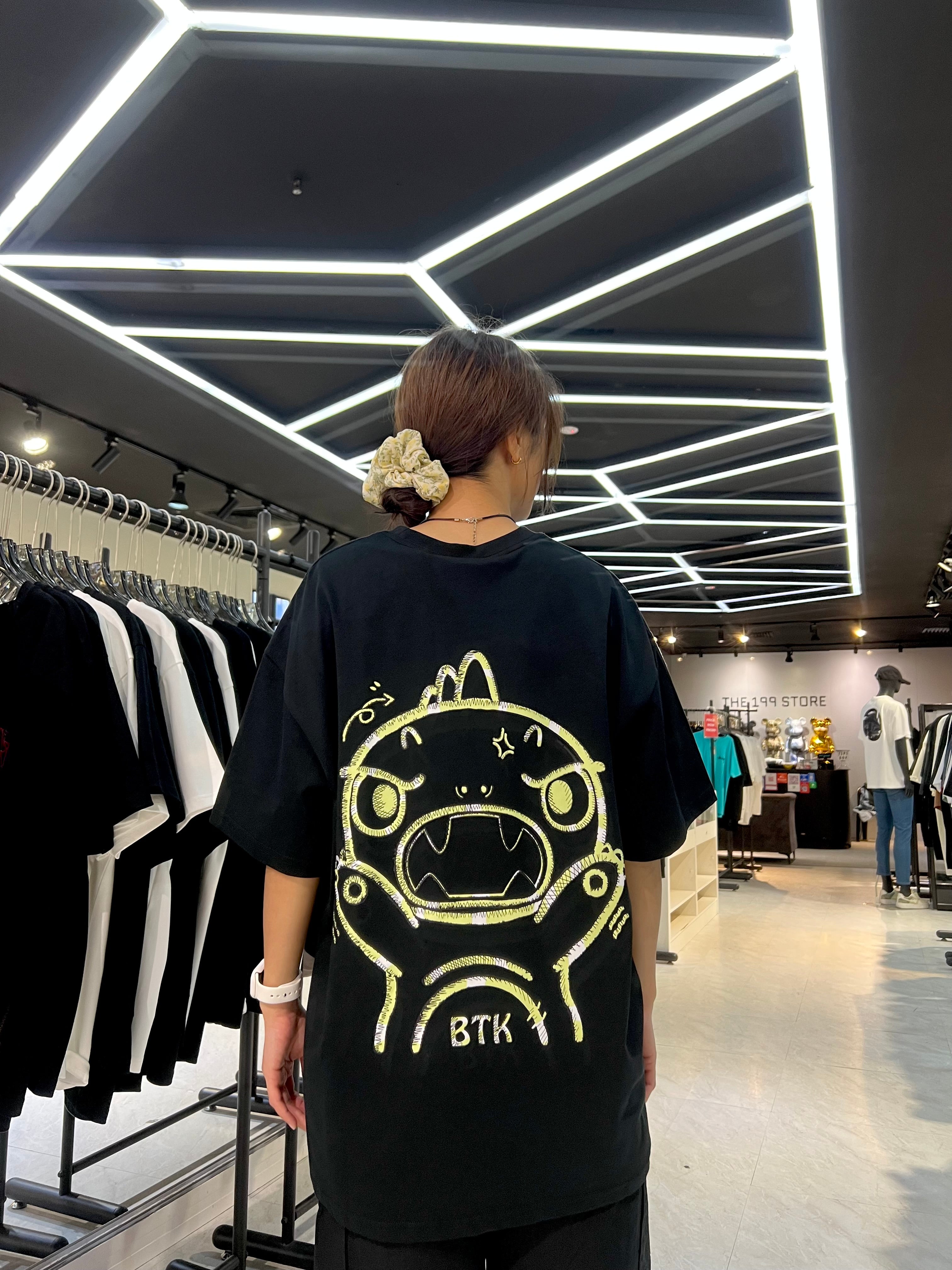 BTK GREEN DRAWINGS LOGO TEE BLACK