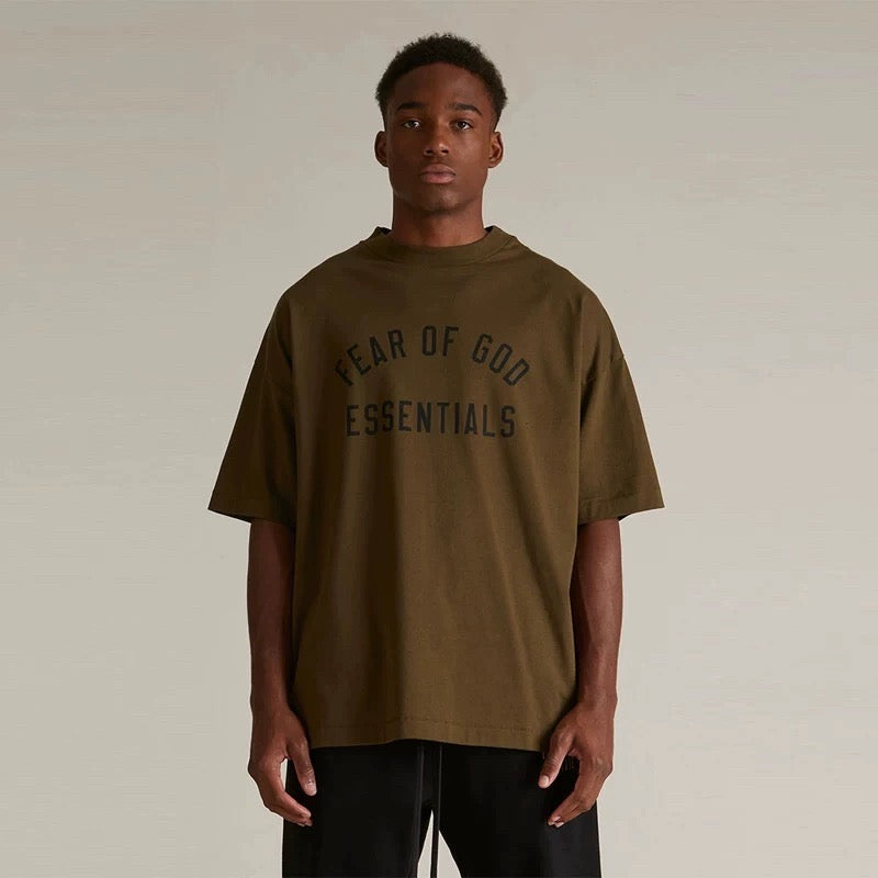 Fear of God Essentials Heavy Crewneck Tee Olive (FW24)