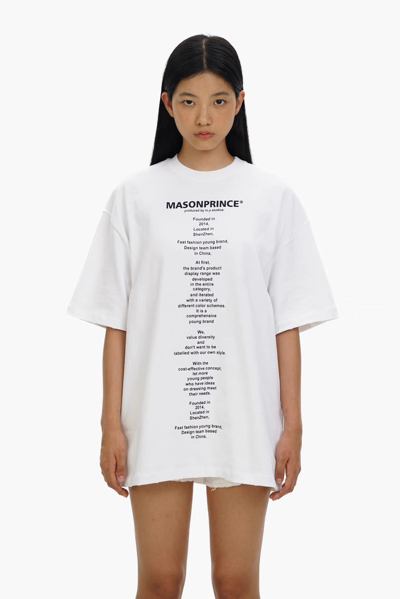 MASONPRINCE HISTORY WHITE TEE