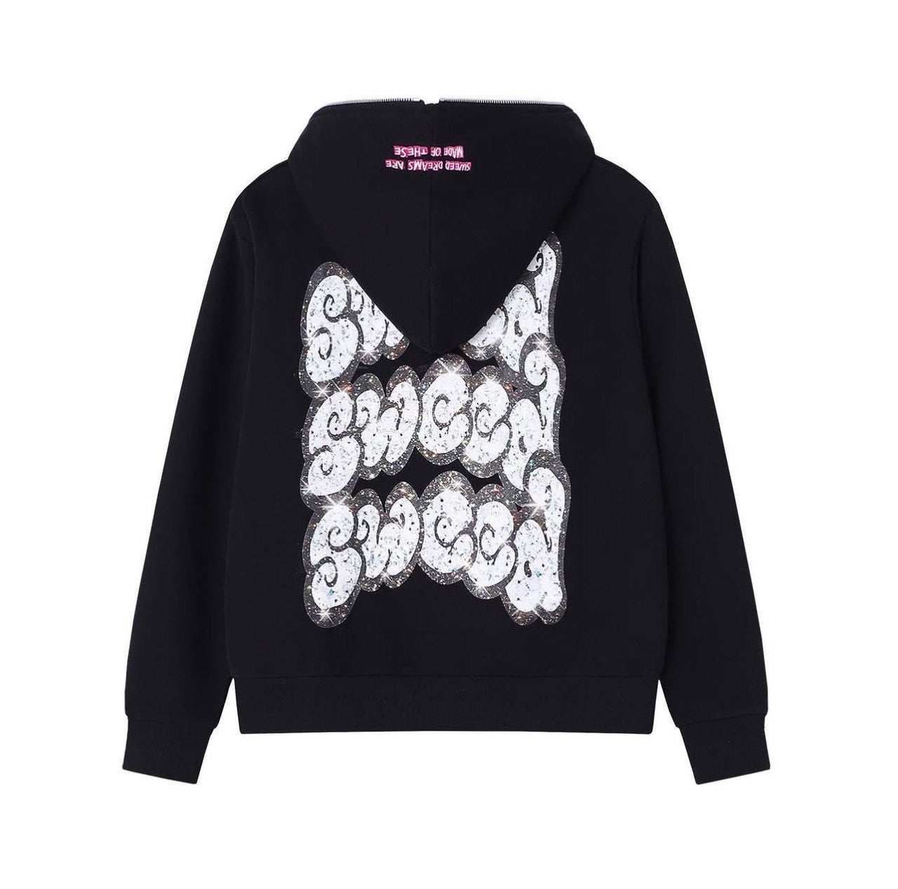 SWEED DIAMOND ZIP UP HOODIE BLACK