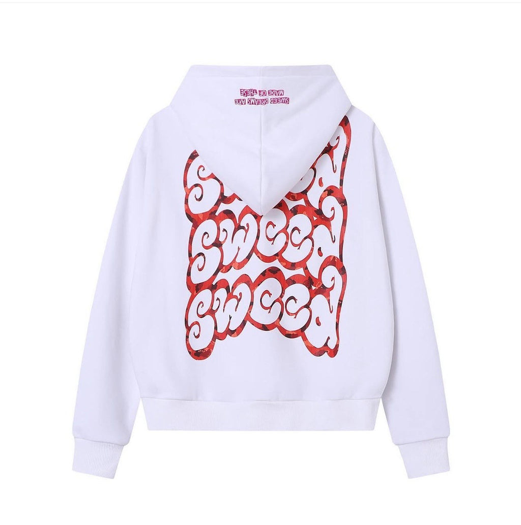 SWEED RED ORGANIC HOODIE WHITE