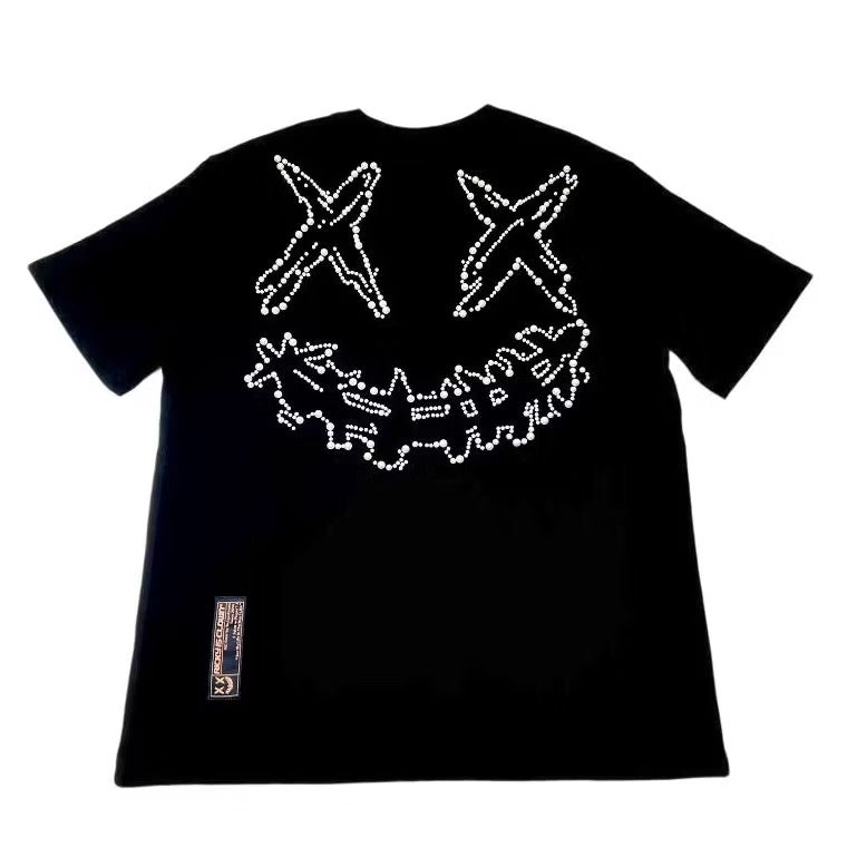 RICKYISCLOWN MARBLE PEARL BLACK TEE