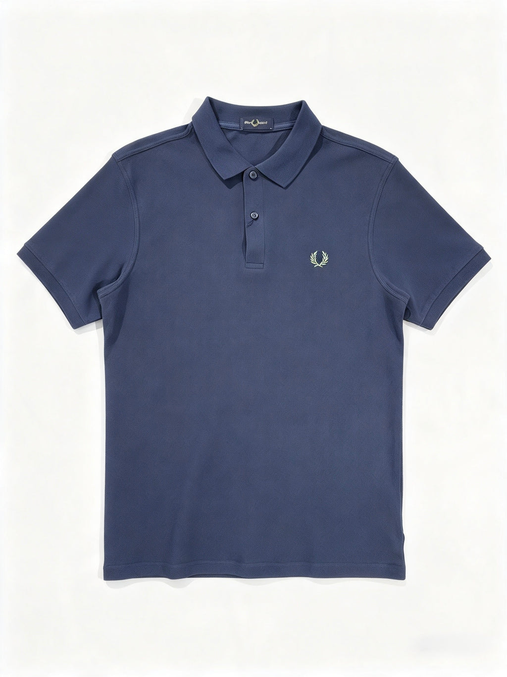 FRED PERRY (classic logo polo shirt) (navy tee, moss green logo)