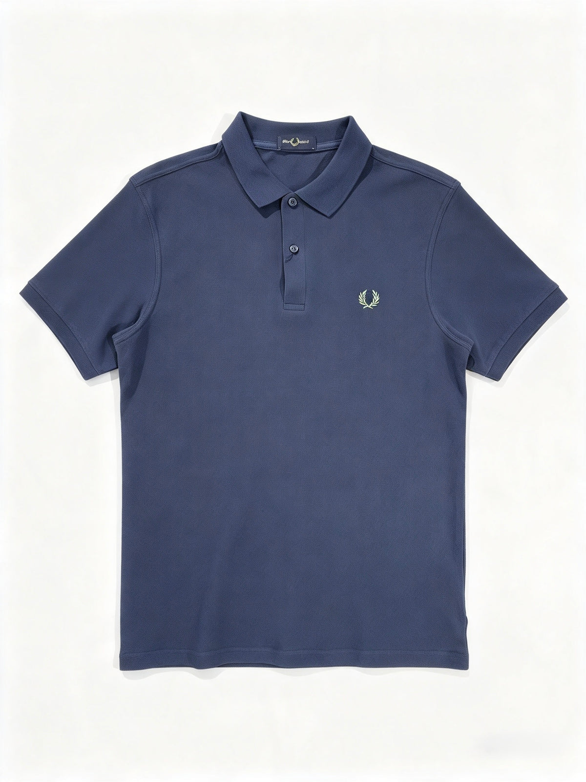 FRED PERRY (classic logo polo shirt) (navy tee, moss green logo)