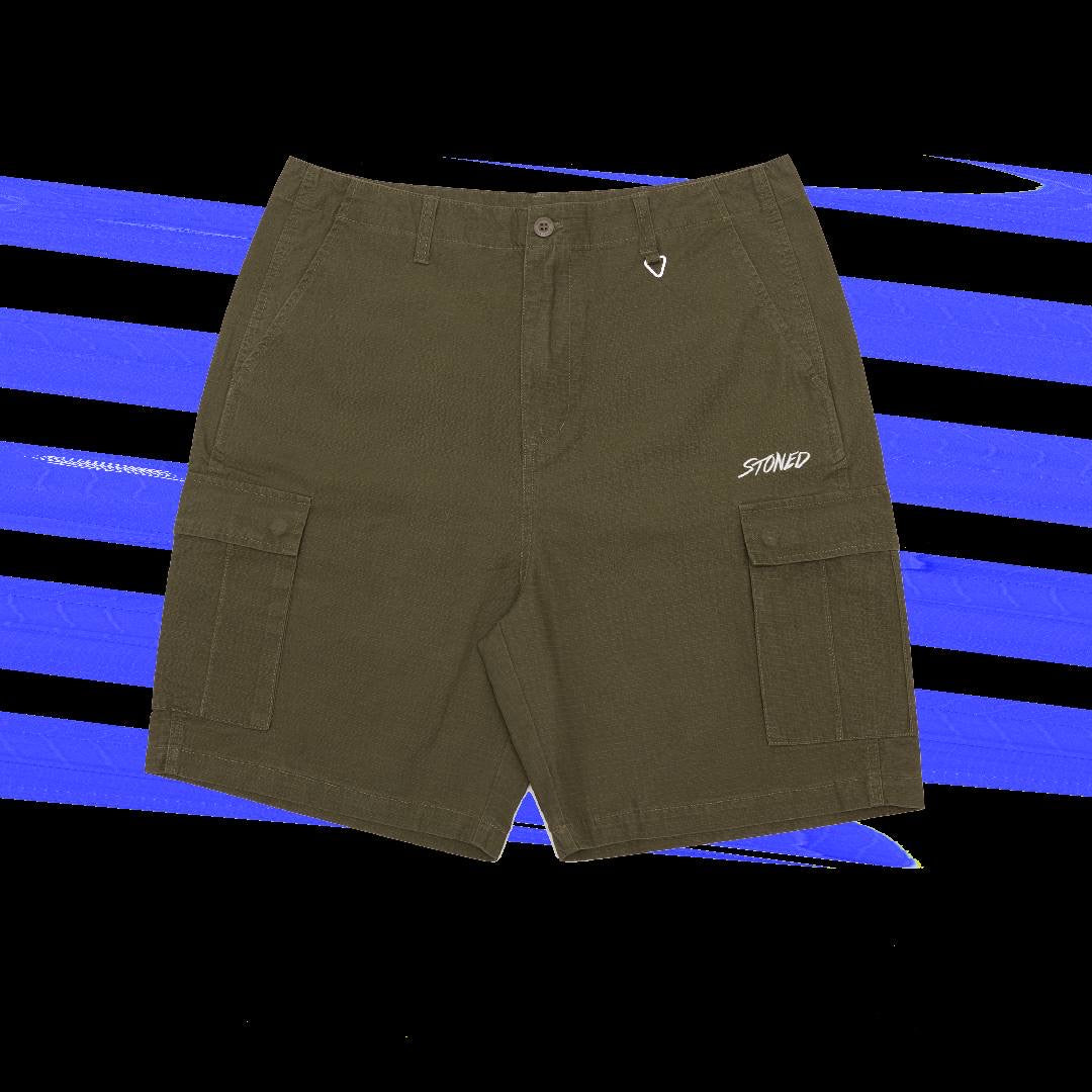 Stoned & Co Blessed25 Cargo Shorts Olive