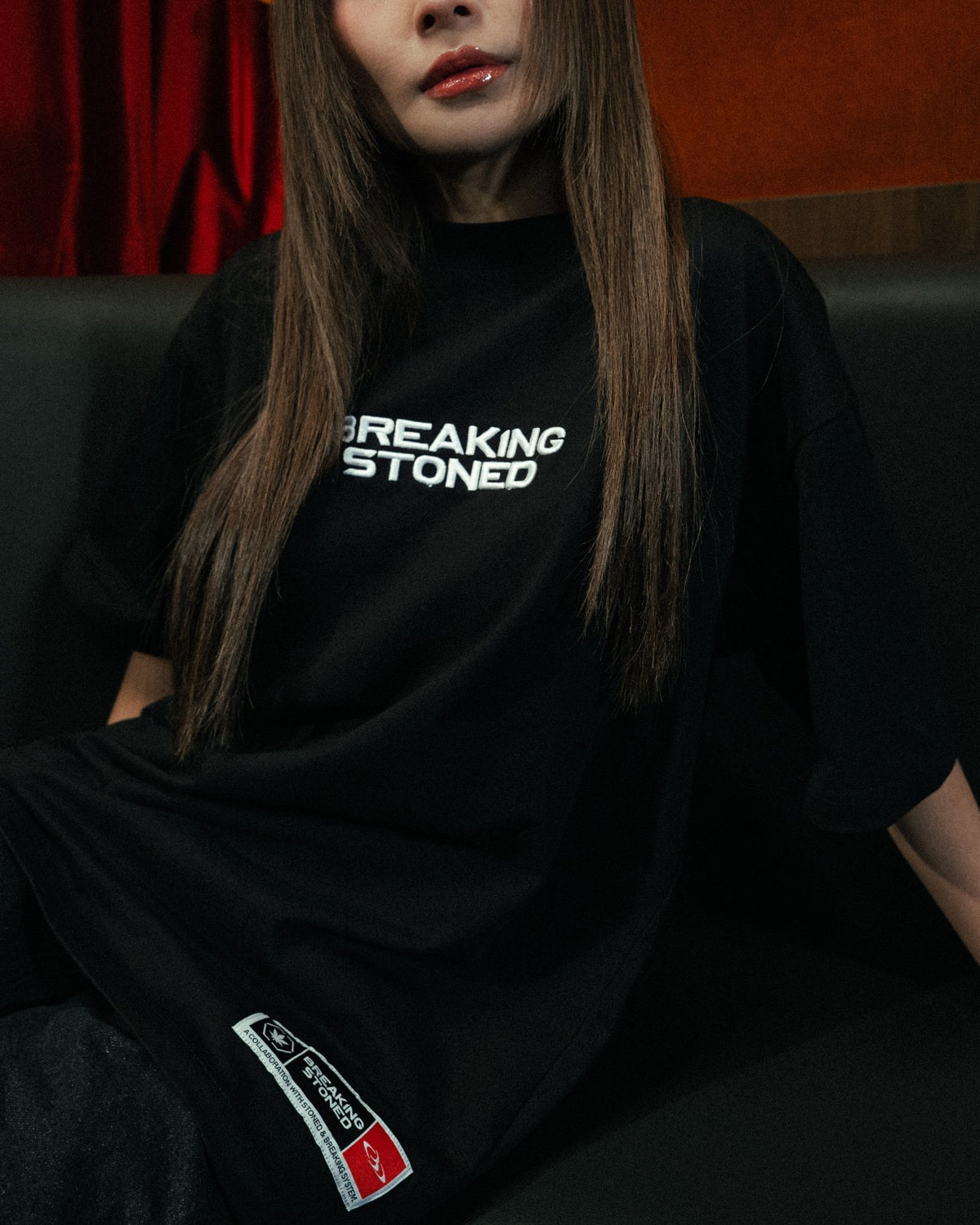 STONED&CO : BS LOGO OVERSIZED TEE BLACK