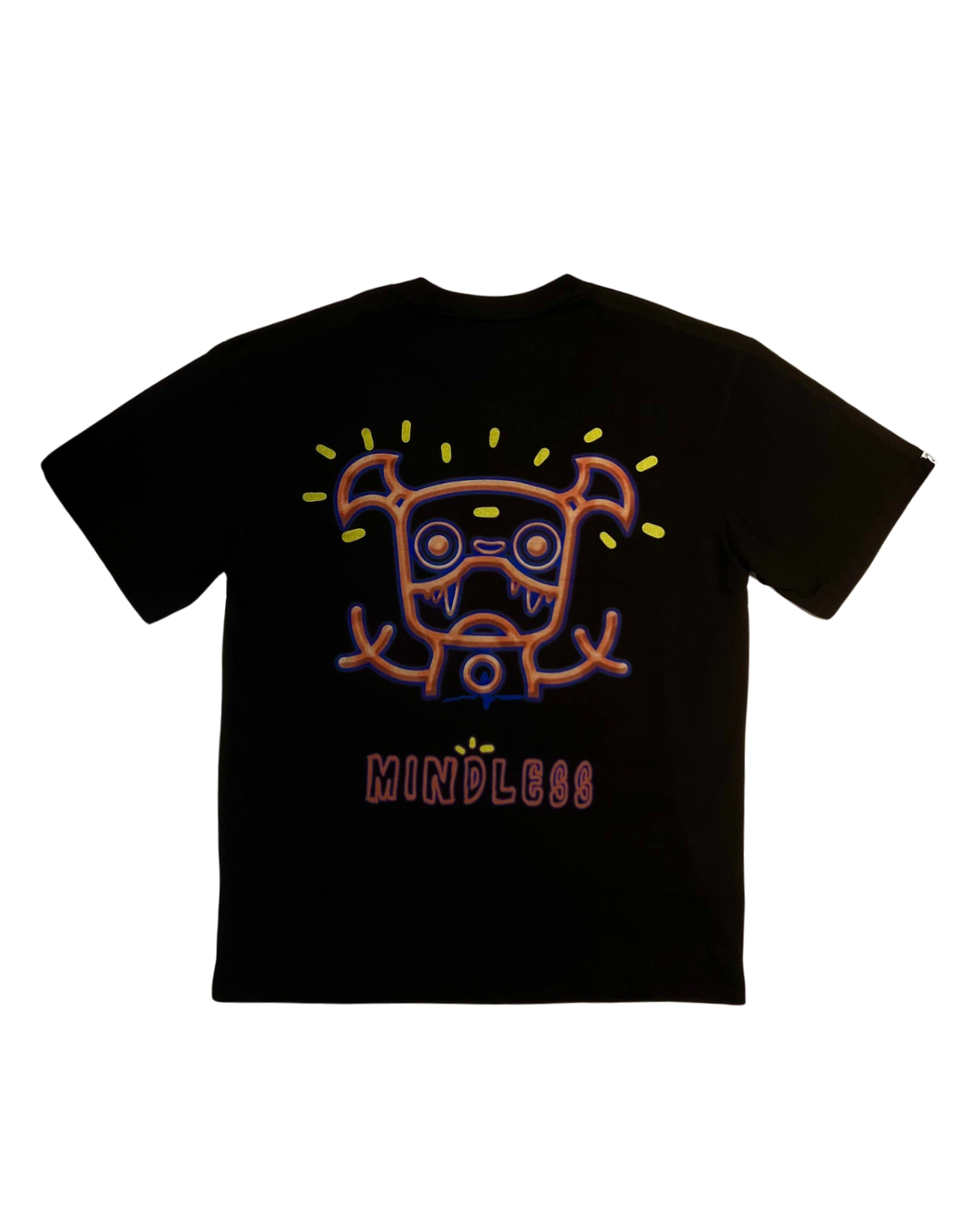 MINDLESS LIGHTS ORANGE LOGO TEE BLACK