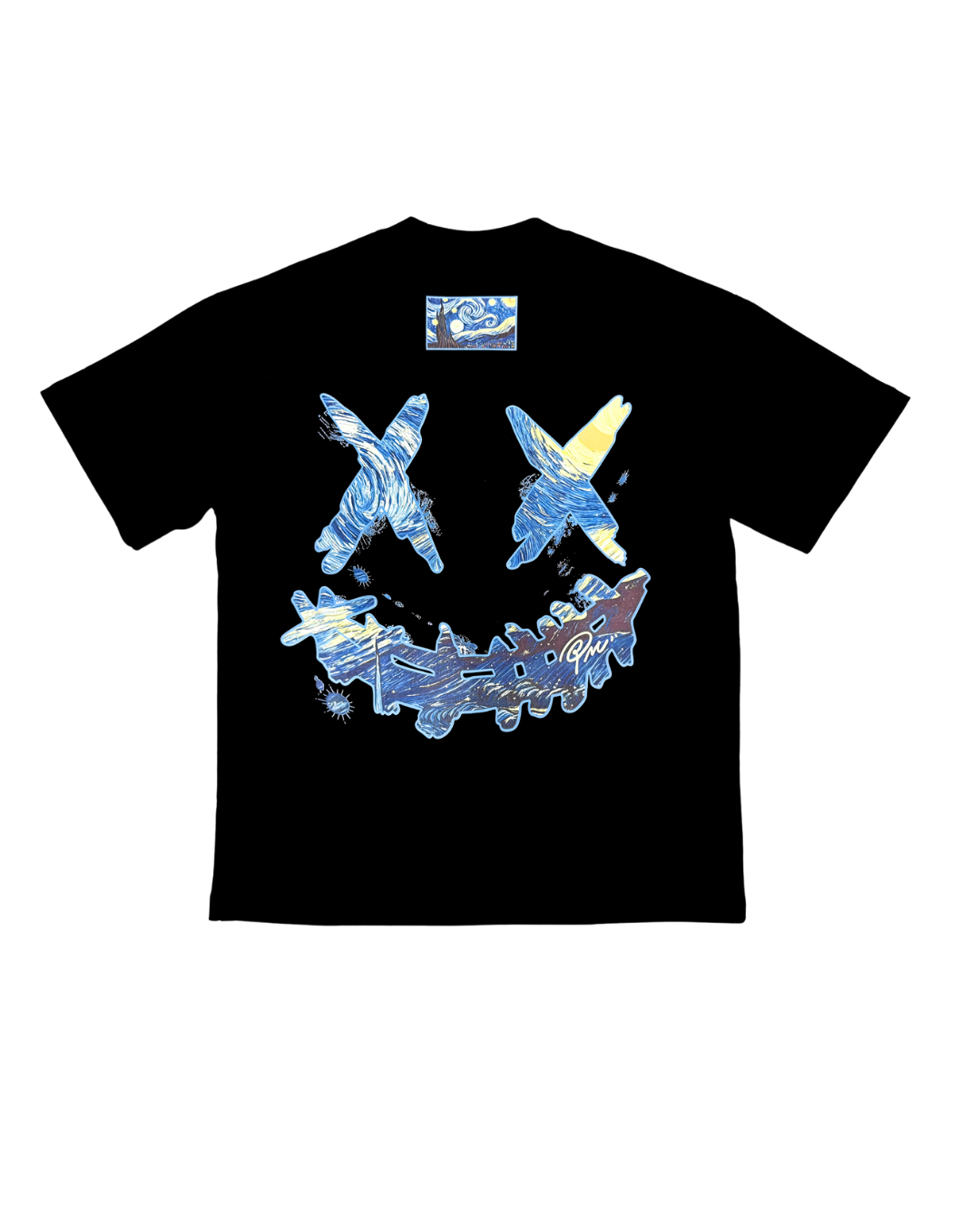 PARODY SMILEY FACE DESIGN 035 BLACK T SHIRT