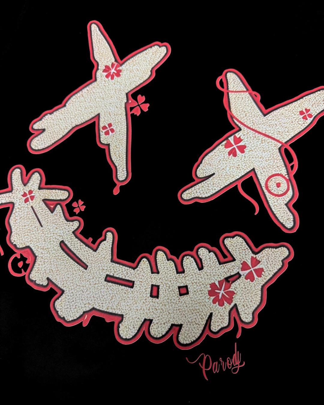 PARODY SMILEY FACE DESIGN 039 BLACK T SHIRT