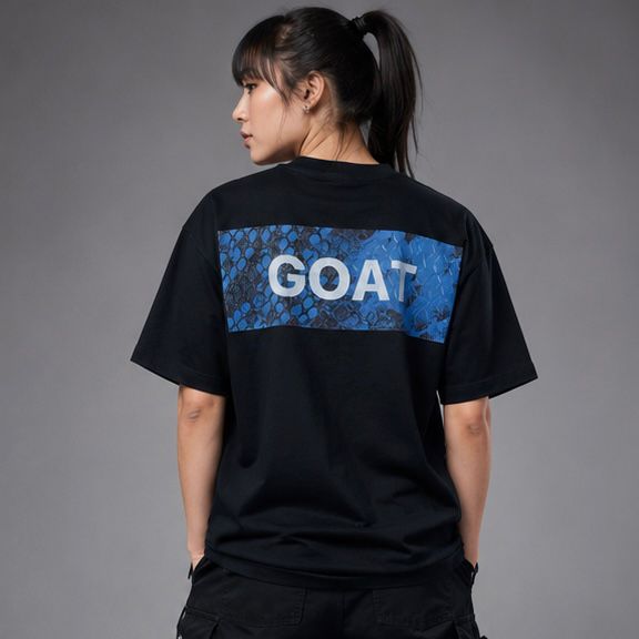 GOAT SNAKESKIN TEE BLACK BLUE