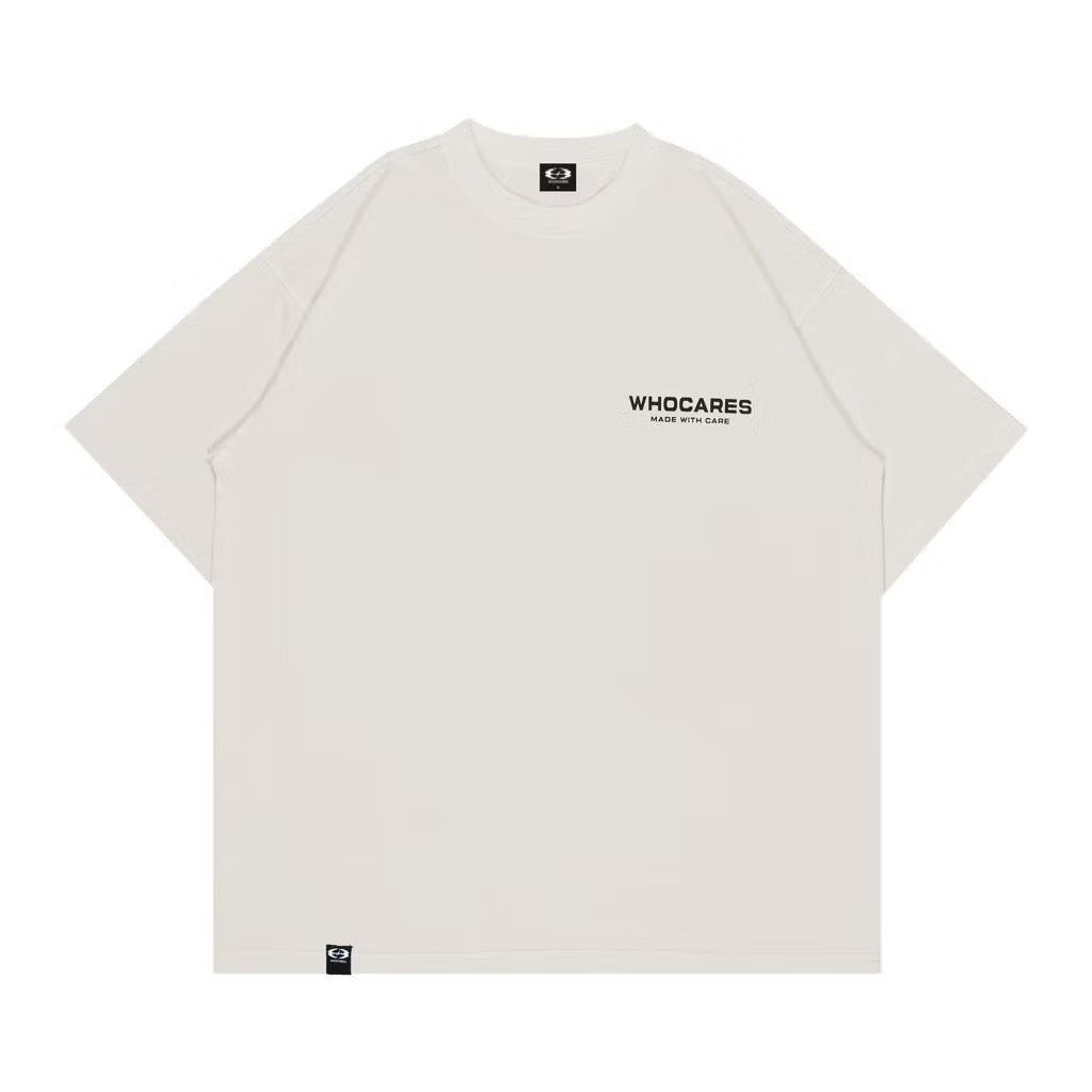 WHOCARES ESSENTIAL LOGO TEE BEIGE
