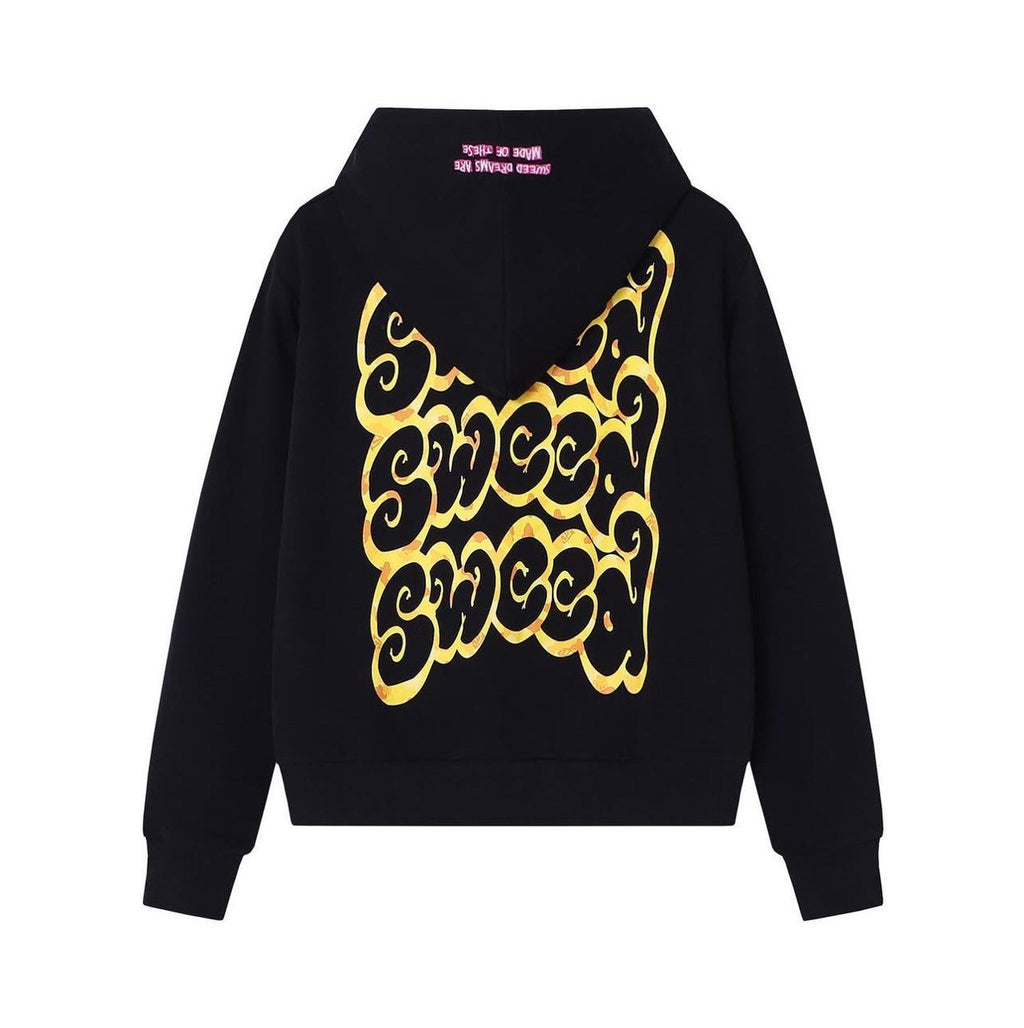 SWEED YELLOW ORGANIC HOODIE BLACK