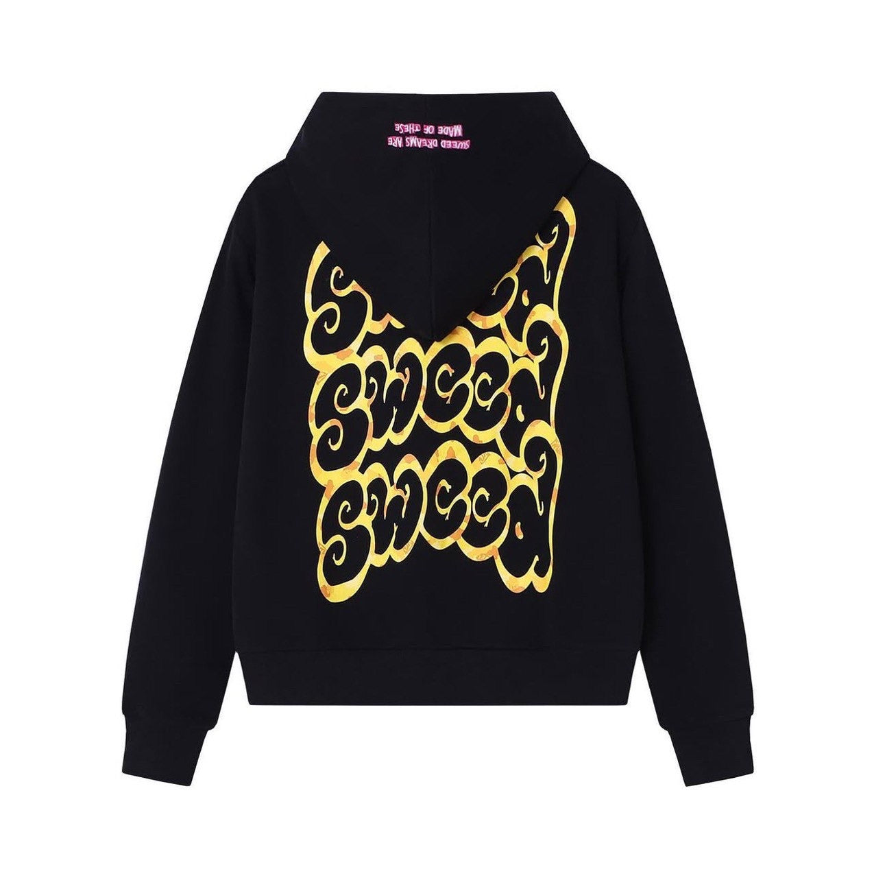 SWEED YELLOW ORGANIC HOODIE BLACK