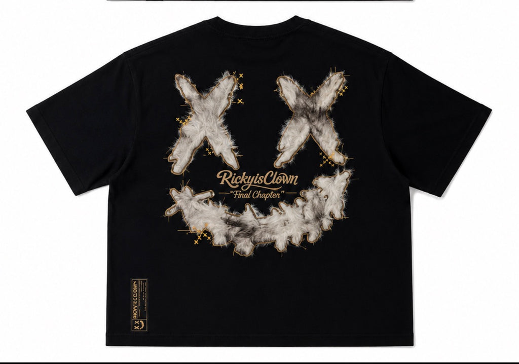 RICKYISCLOWN WARM HILL FUR CLOWN TEE BLACK