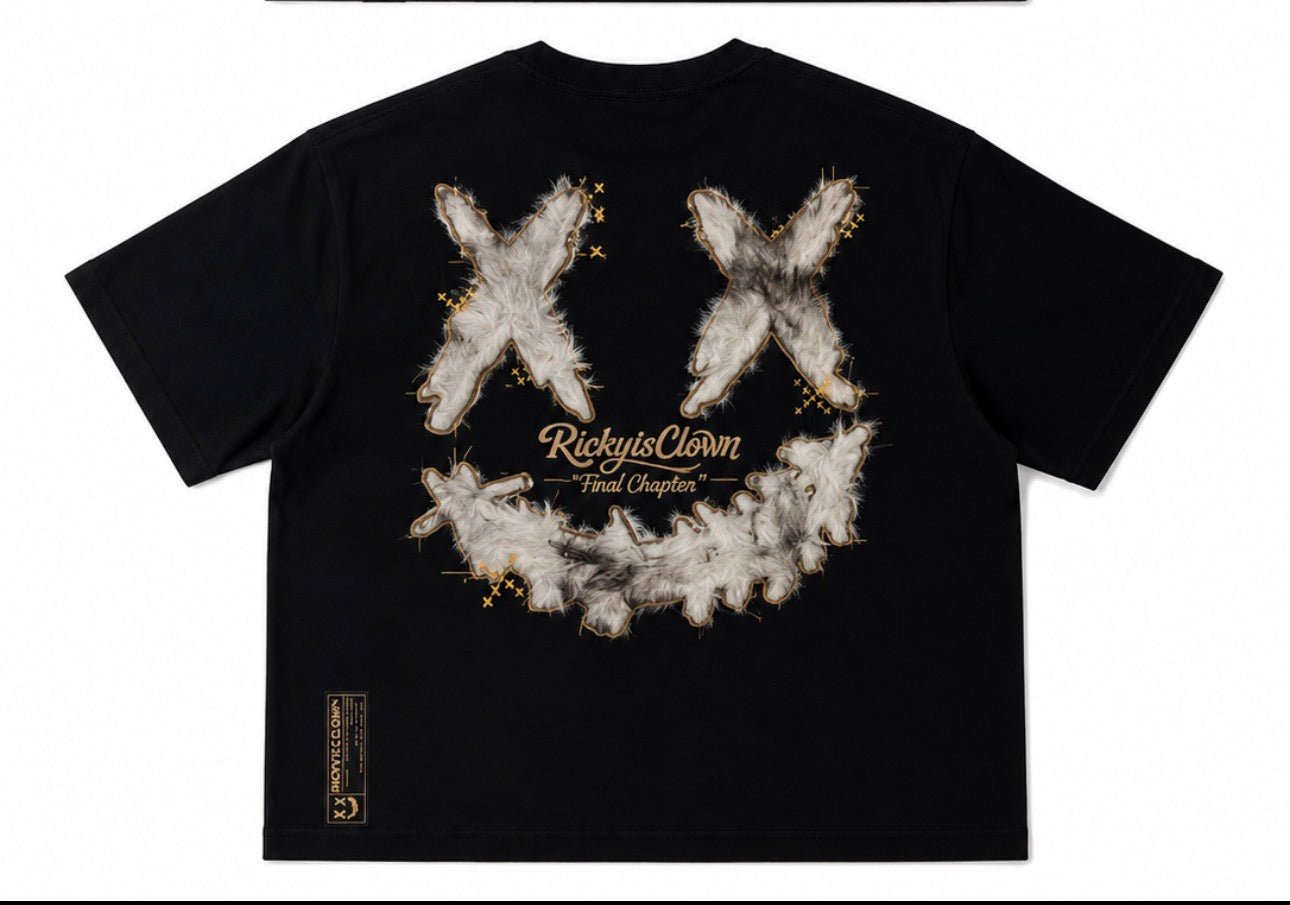 RICKYISCLOWN WARM HILL FUR CLOWN TEE BLACK