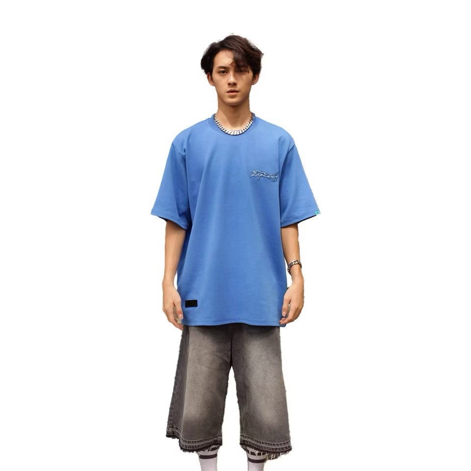 EGLAF FLAMING SERPENT LOGO TEE BLUE