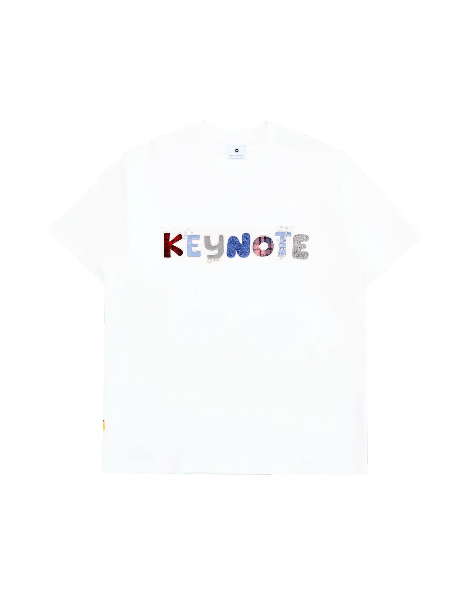 KEYNOTE HOLIDAY PATCHWORK TEE WHITE