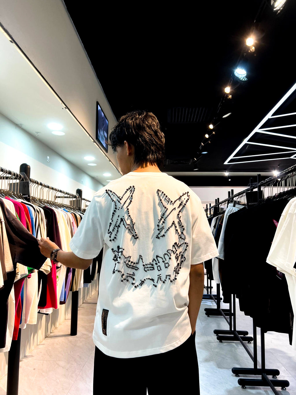 RICKYISCLOWN MARBLE PEARL WHITE TEE