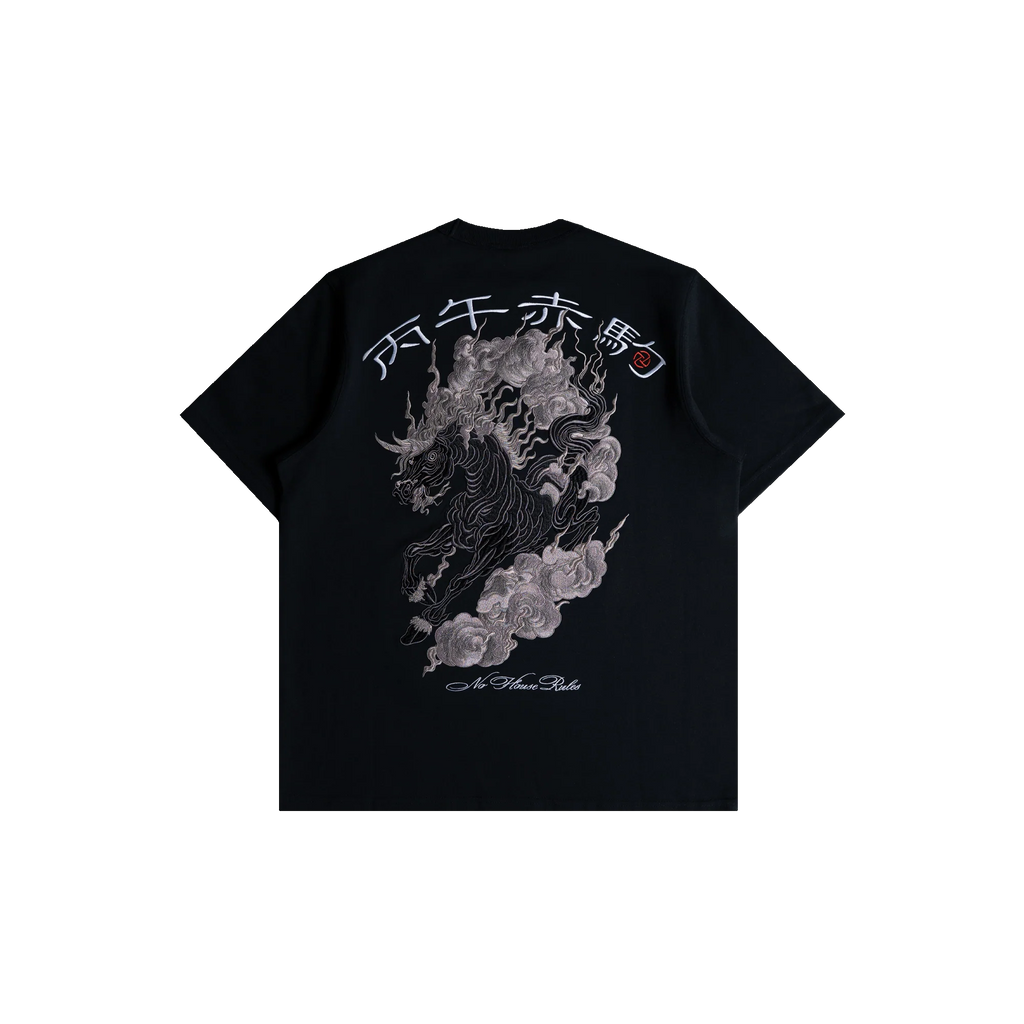 TNTCO CLOUDY HORSE TEE BLACK ON BLACK