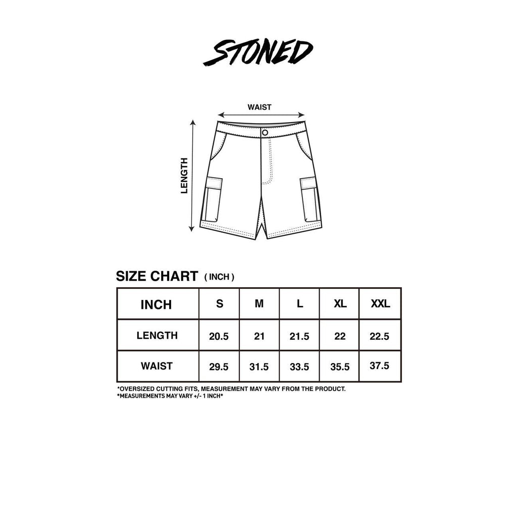Stoned & Co Blessed25 Cargo Shorts Black