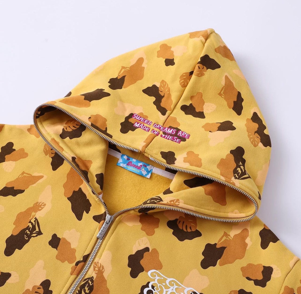 SWEED CAMO ZIP UP HOODIE YELLOW