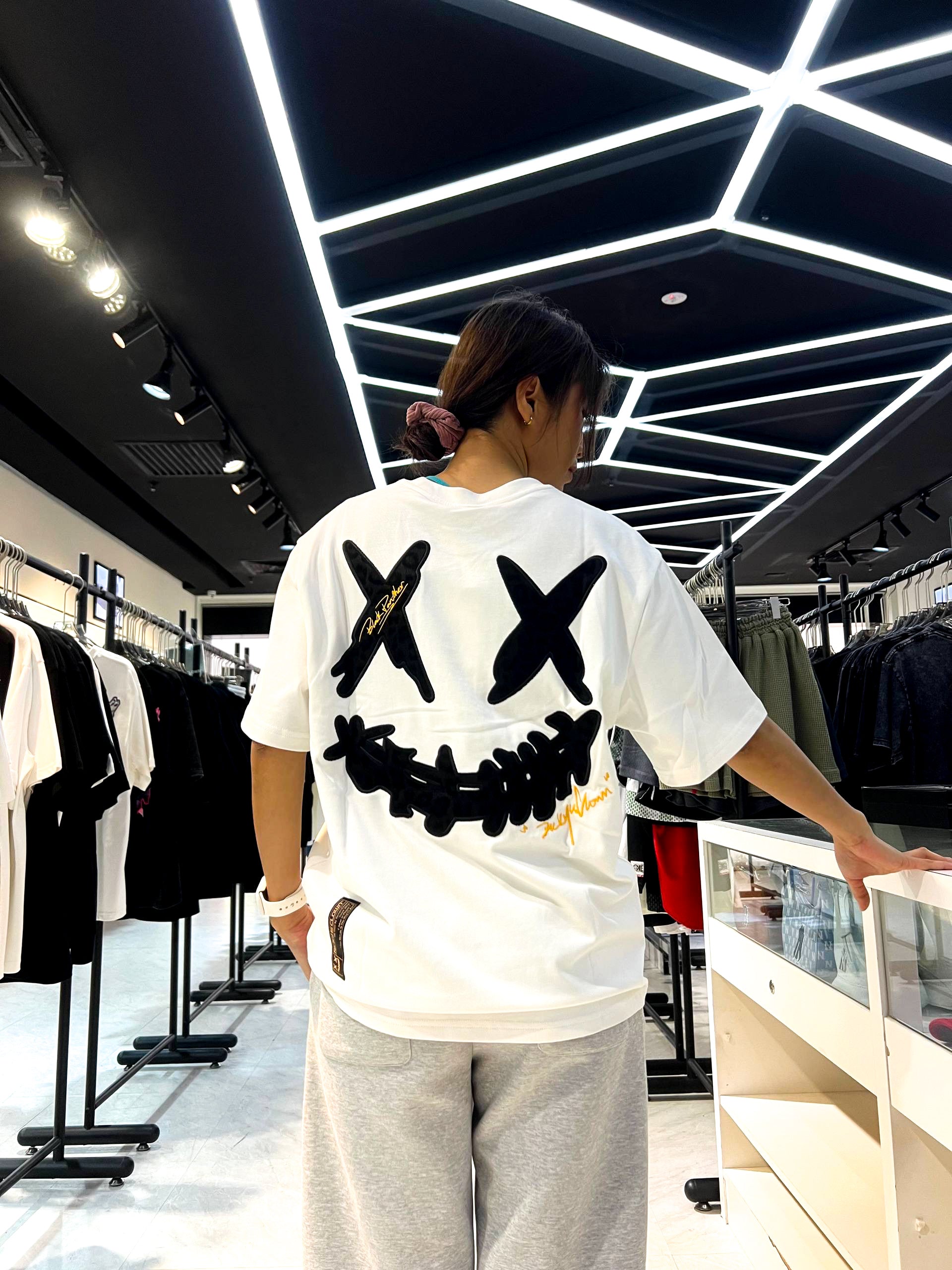 RICKYISCLOWN LEOPARD FUR WHITE T SHIRT