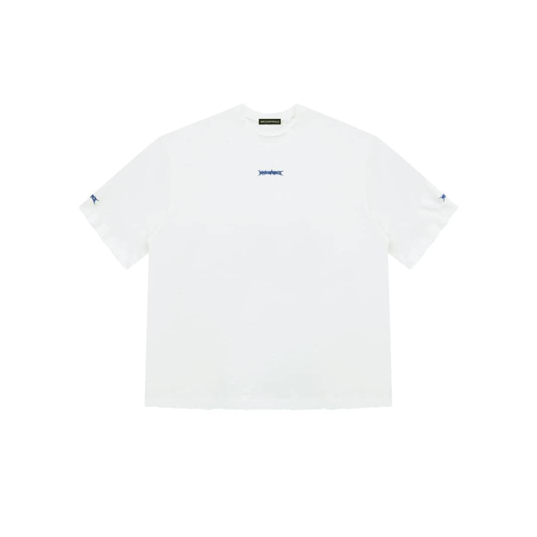 MASONPRINCE BAMBOO COTTON GE TE BLUE LOGO TEE WHITE