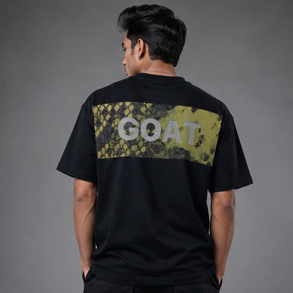 GOAT SNAKESKIN TEE BLACK YELLOW