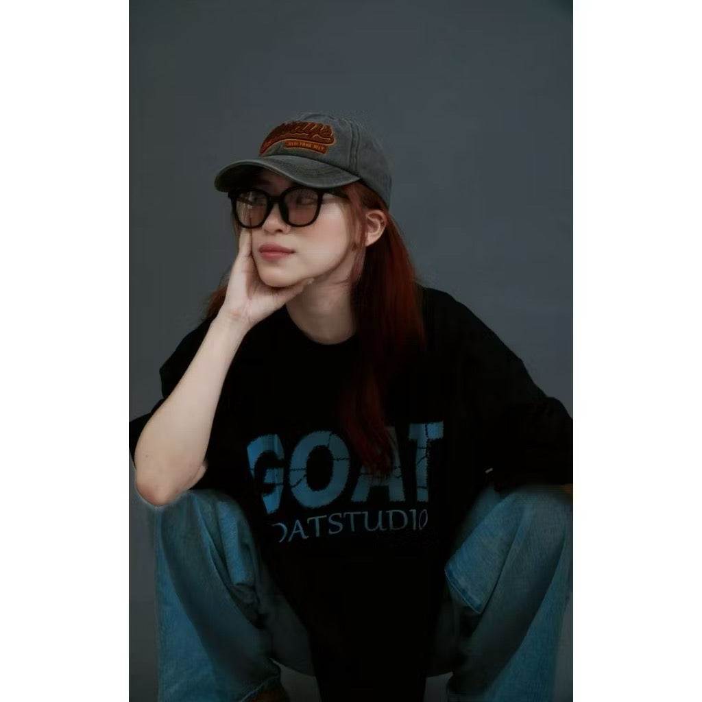 GOAT DOUBLE VISION BLACK T SHIRT