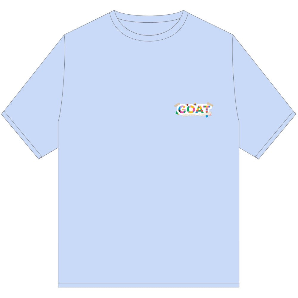 GOAT COLOR PATCH TAPE T SHIRT BLUE