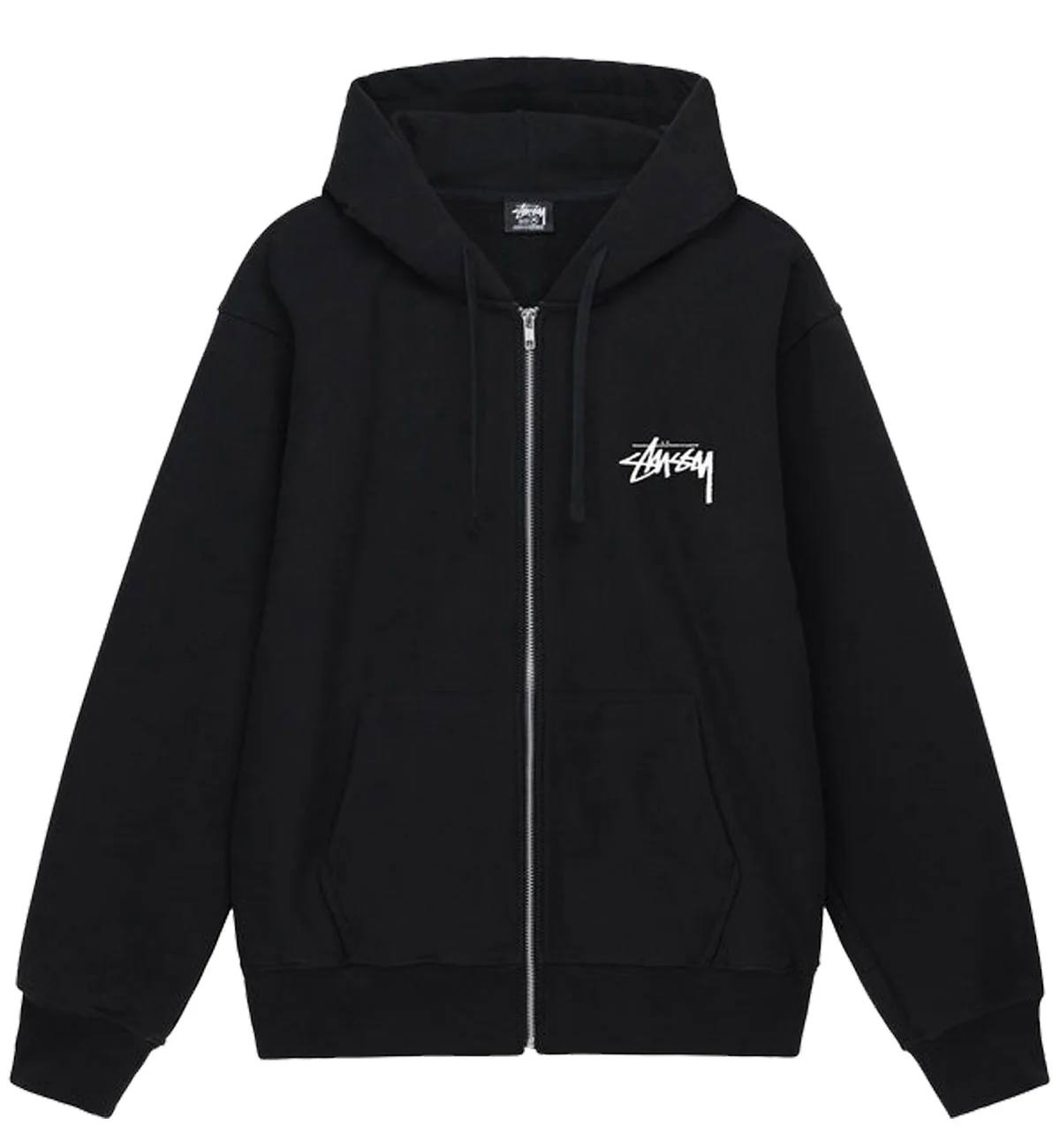 Stüssy Basic Stüssy Zip Hoodie in black