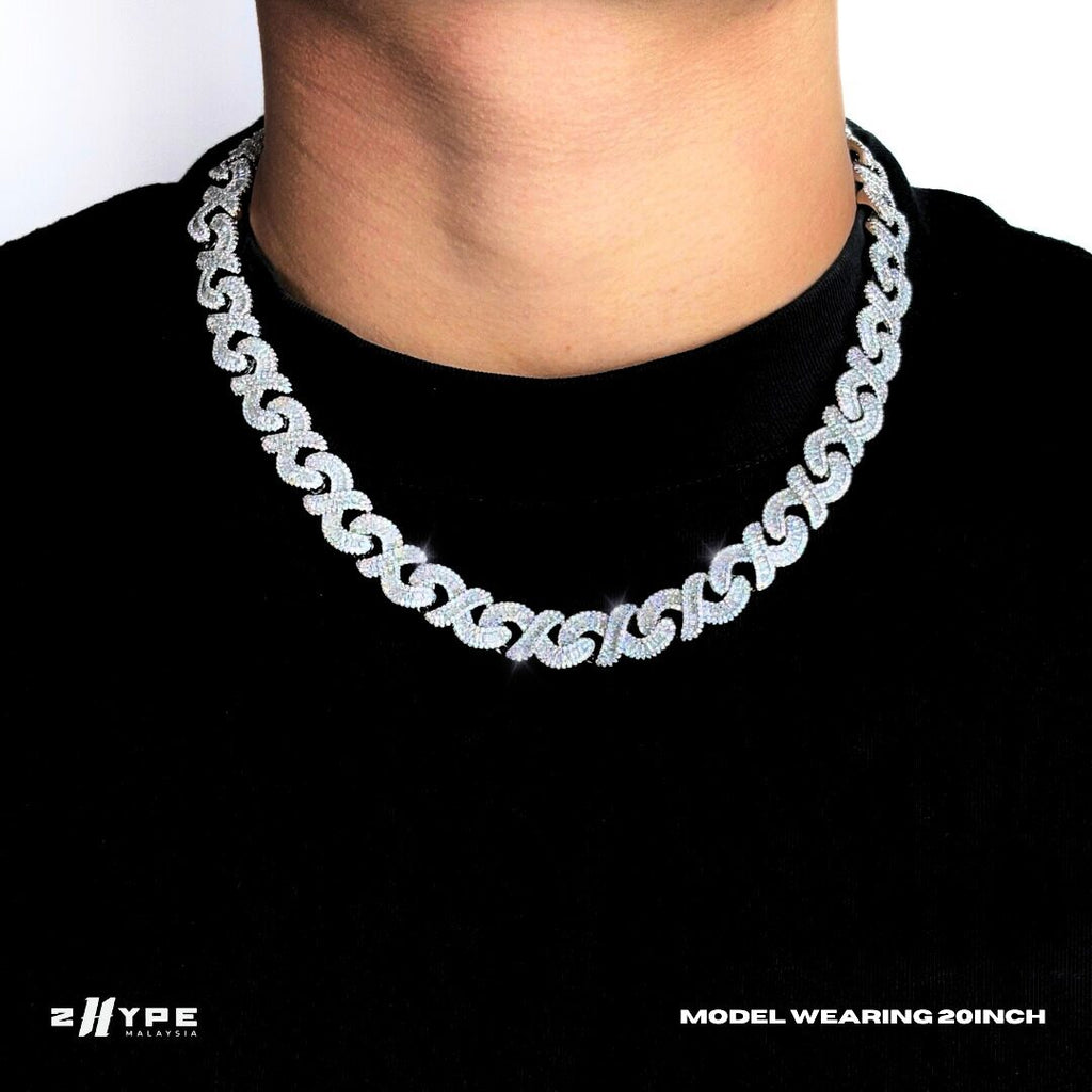 Iced Infinity Baguette Chain 12mm