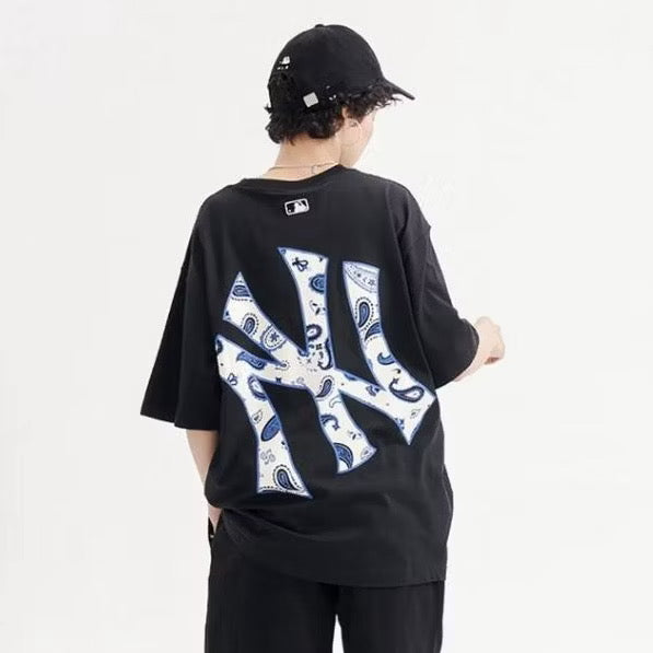 MLB BLUE DROPS MONOGRAM BLACK T SHIRT