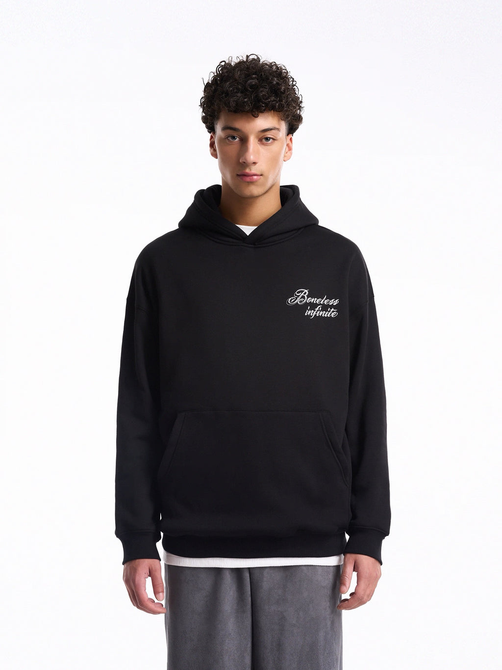 BONELESS LIFE IS A WILDERNESS HOODIE BLACK