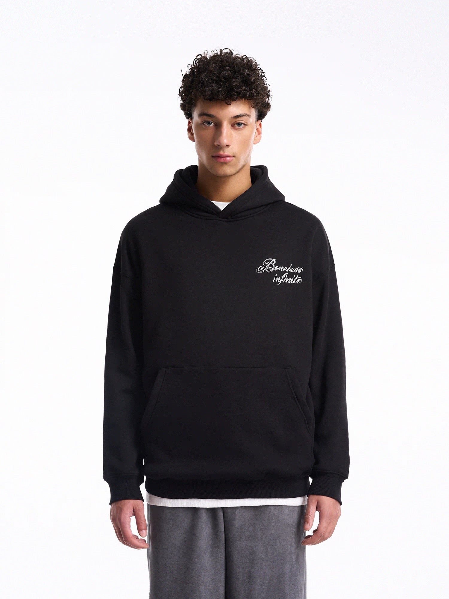 BONELESS LIFE IS A WILDERNESS HOODIE BLACK