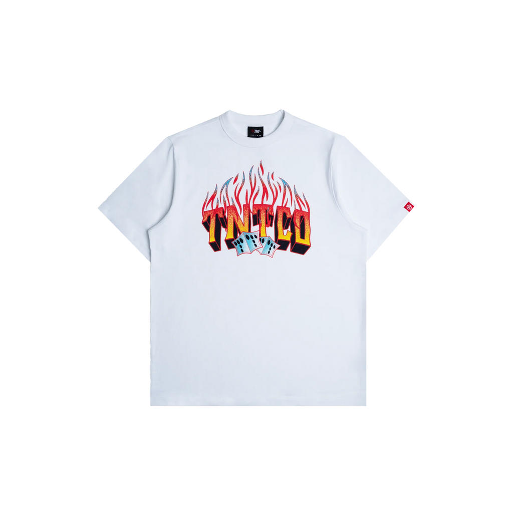 TNTCO FLAMING DICE TEE WHITE