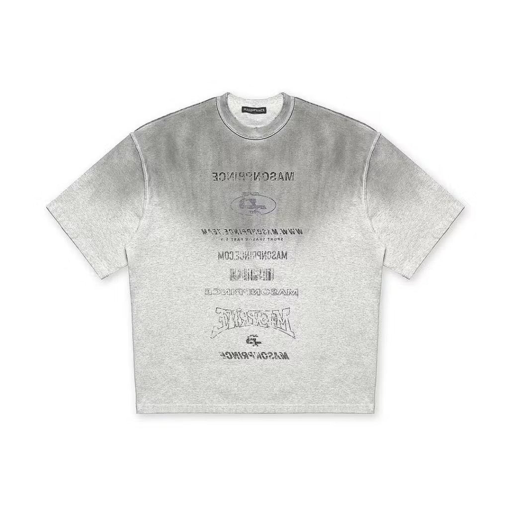 MASONPRINCE INVERTED DISTRESSED GREY TEE