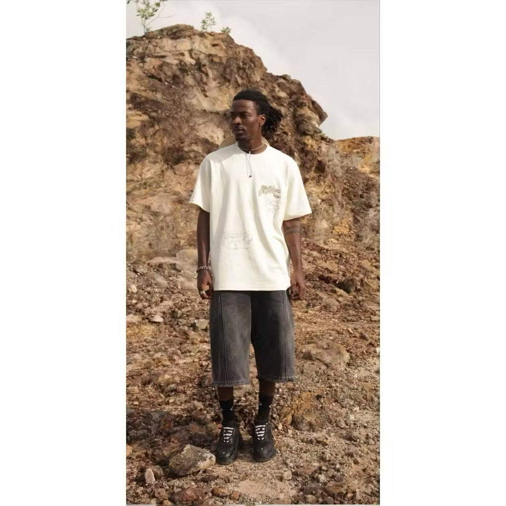 EGLAF FRAGMENTS JOURNAL TEE CREAM WHITE