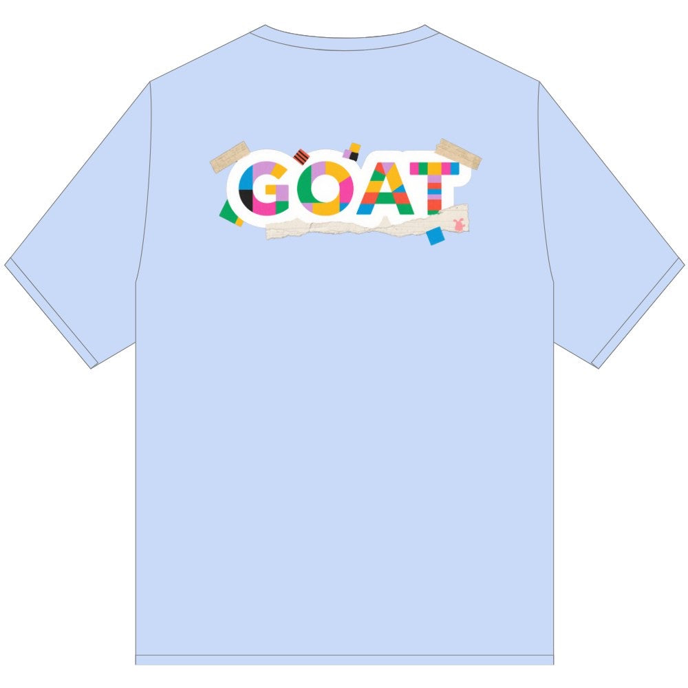 GOAT COLOR PATCH TAPE T SHIRT BLUE