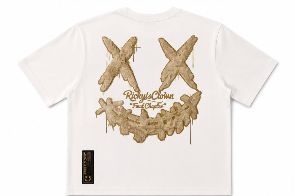 RICKYISCLOWN WHITE CUT FURRY CLOWN TEE WHITE