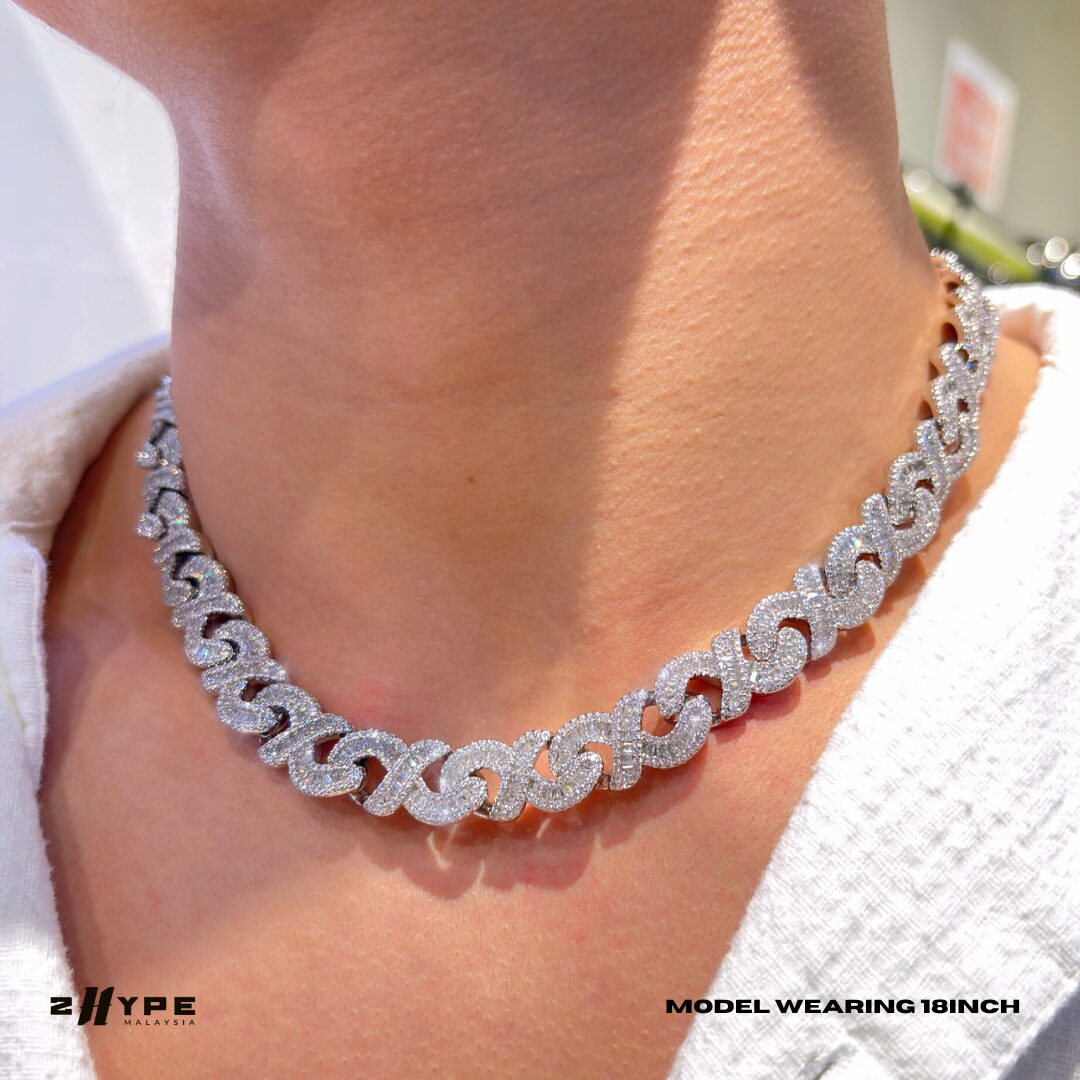 Iced Infinity Baguette Chain 12mm