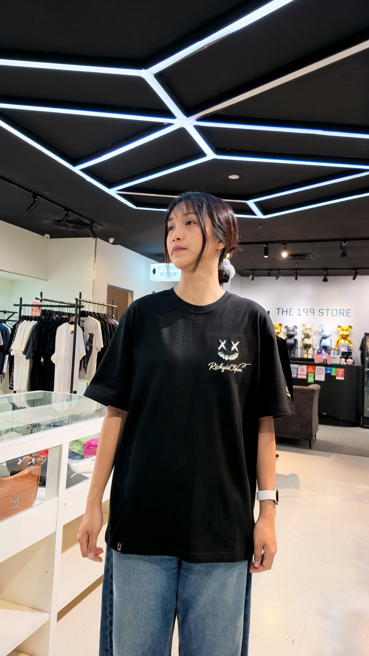 RICKYISCLOWN ALL STAR LASER IRIDESCENT WING TEE BLACK