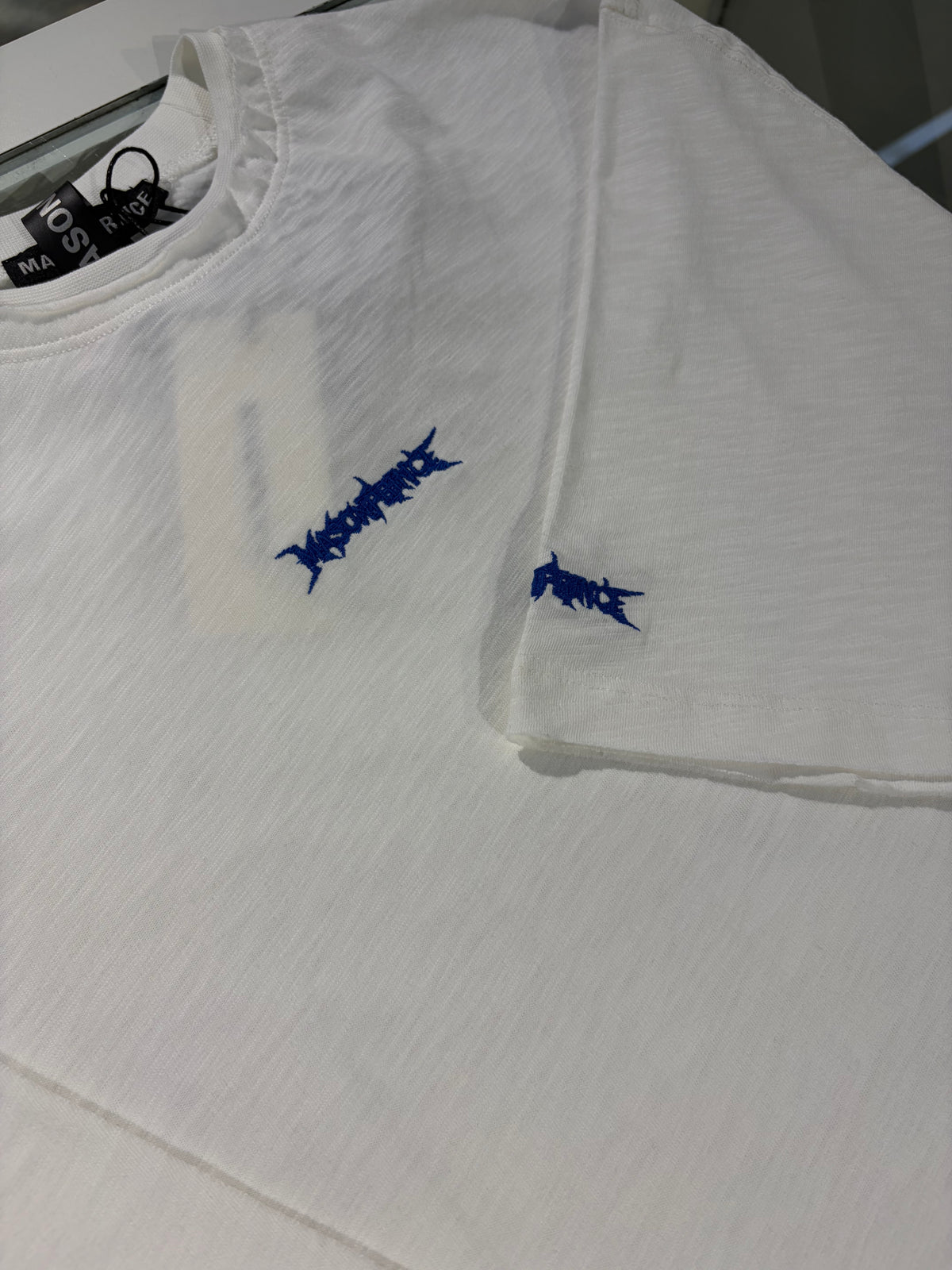 MASONPRINCE BAMBOO COTTON GE TE BLUE LOGO TEE WHITE
