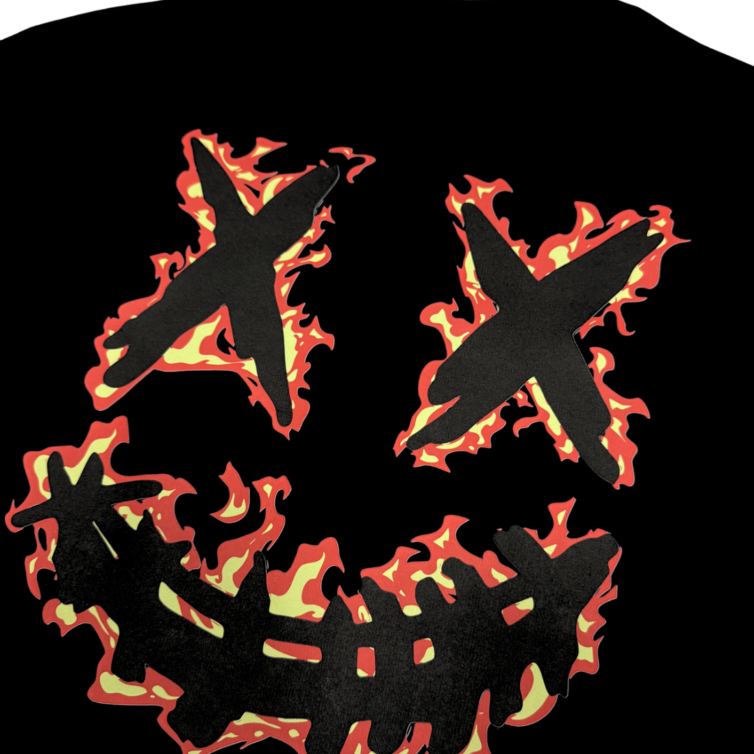 PARODY SMILEY FACE DESIGN 063 BLACK T SHIRT